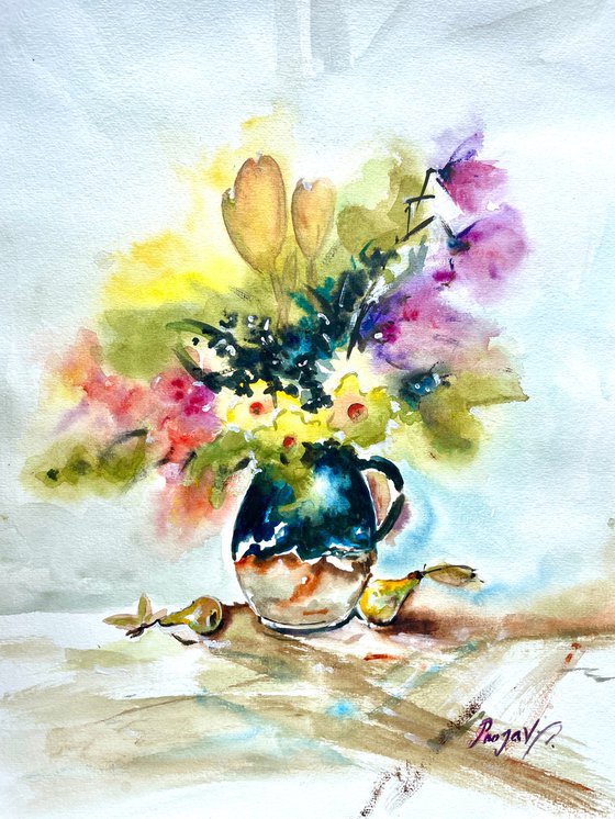 Floral Dance - Watercolour Study- Pooja Verma