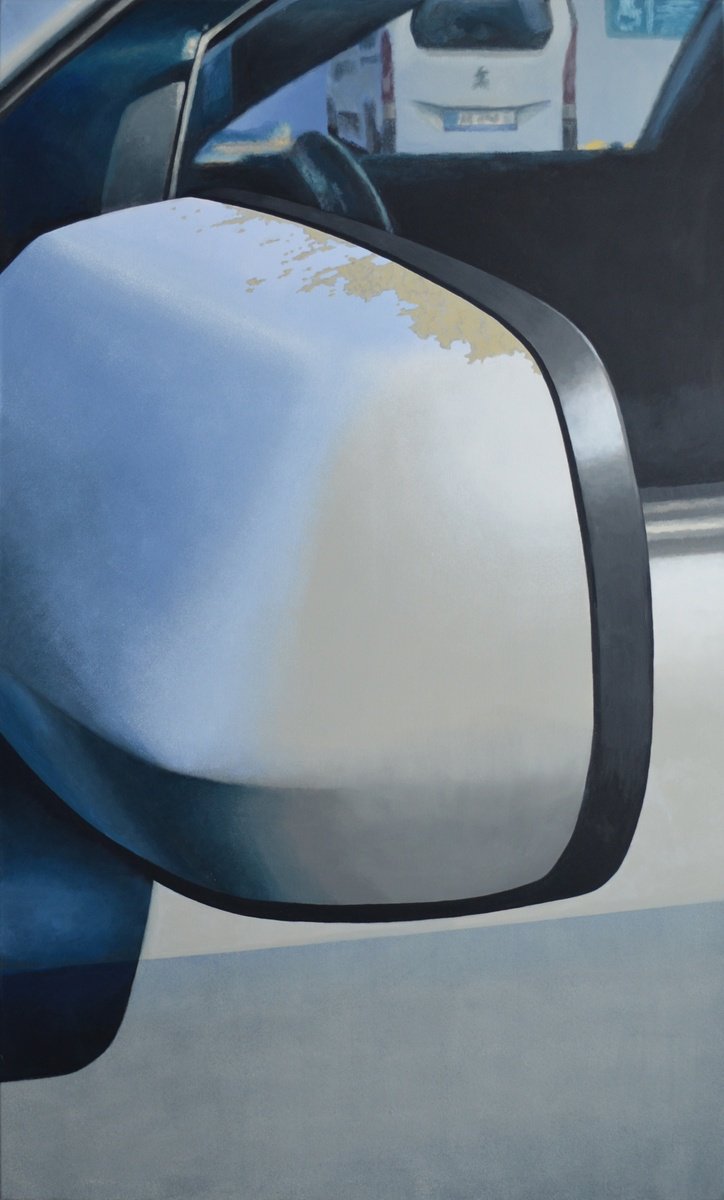 Photorealistic Abstract Acrylic Painting By Wojciech Sumara, 47 X 79", Bodywork Fracture I, Original Artwork