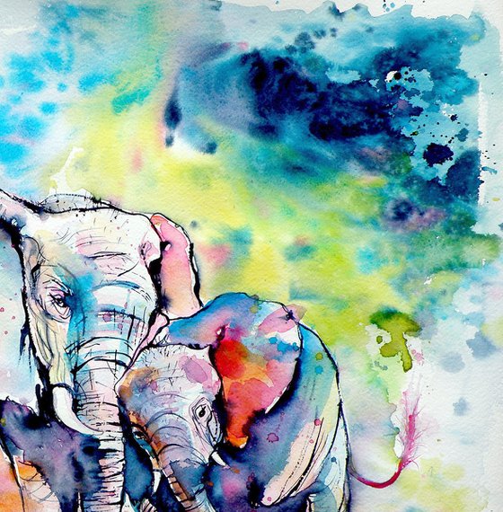 Elephant with baby