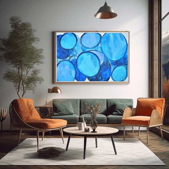 Large Blue Wall Art