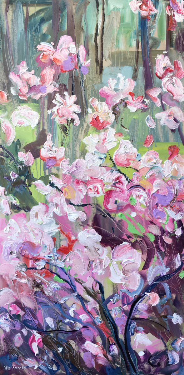 Pink Blooming 50x100cm by Ole Karako