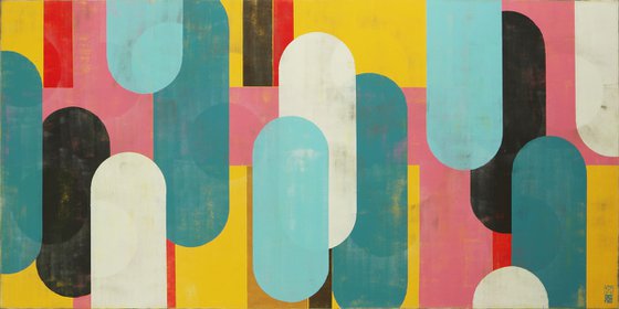 Extra Large Painting - Traffic Pink XL - 180x90cm - Acrylic on canvas - Ronald Hunter -2o