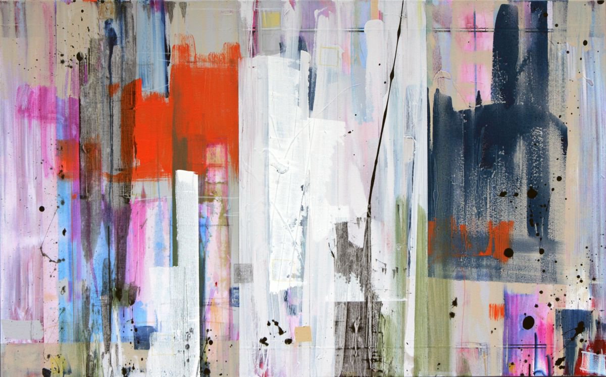 Abstract Painting By Jason Forcier, 48 X 30, Ricochet, Original Artwork