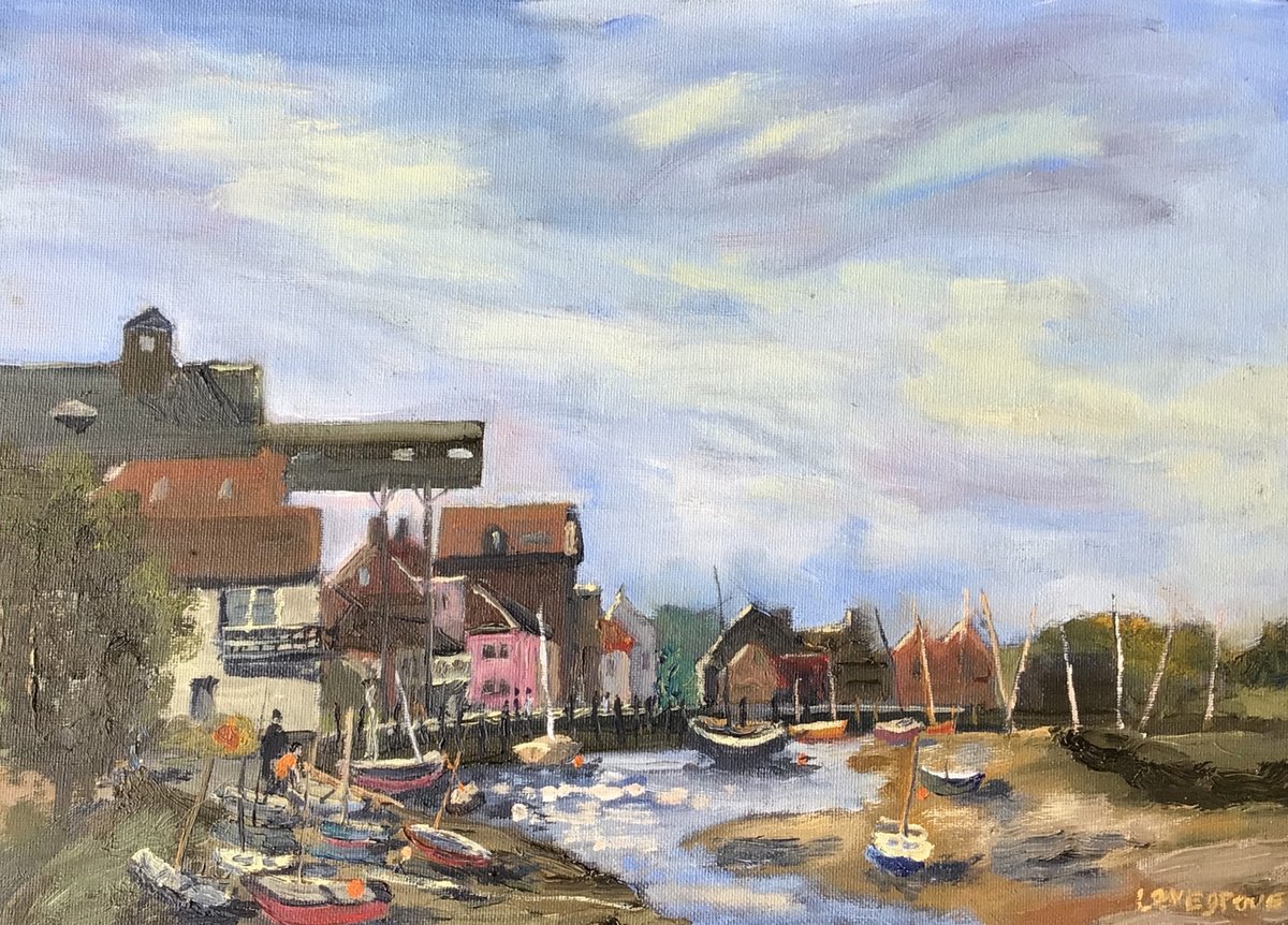 Impressionistic Cityscapes Oil Painting By Julian Lovegrove Art, 14 X 10", Wells Next The Sea, Norfolk., Original Artwork