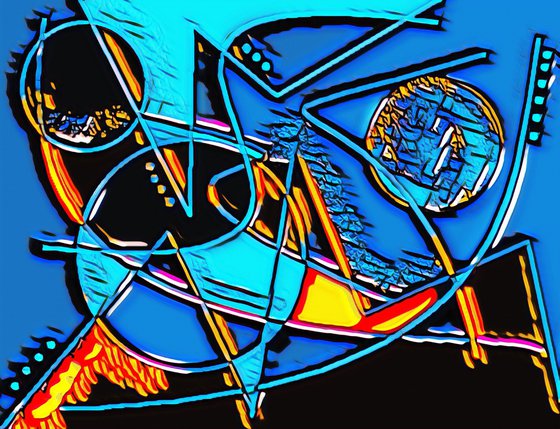Connected Worlds - 31 x 24" wrapped canvas with soft edge new media art