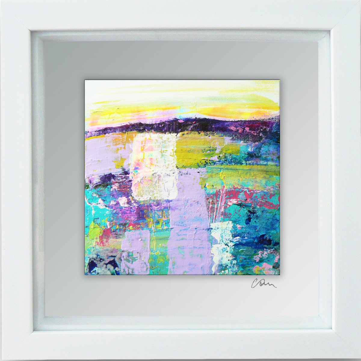 Framed ready to hang original abstract - abstract landscape #9 by Carolynne Coulson