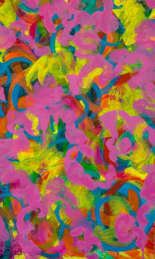Dance The Street Pink LARGE ABSTRACT 122cm x 92cm by Josephine Window