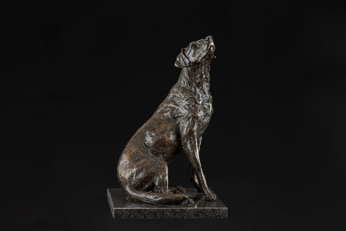 Animal Bronze Sculpture By Tanya Russell, 7 X 12", "Affection"Labrador Foundry Br, Original Artwork