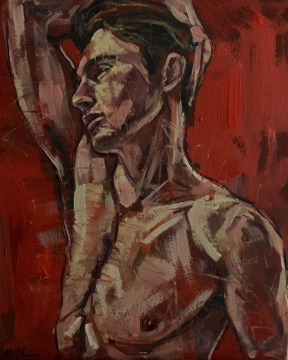 Male nude gay erotic art naked man painting