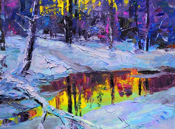 Forest Lake In The Winter Forest