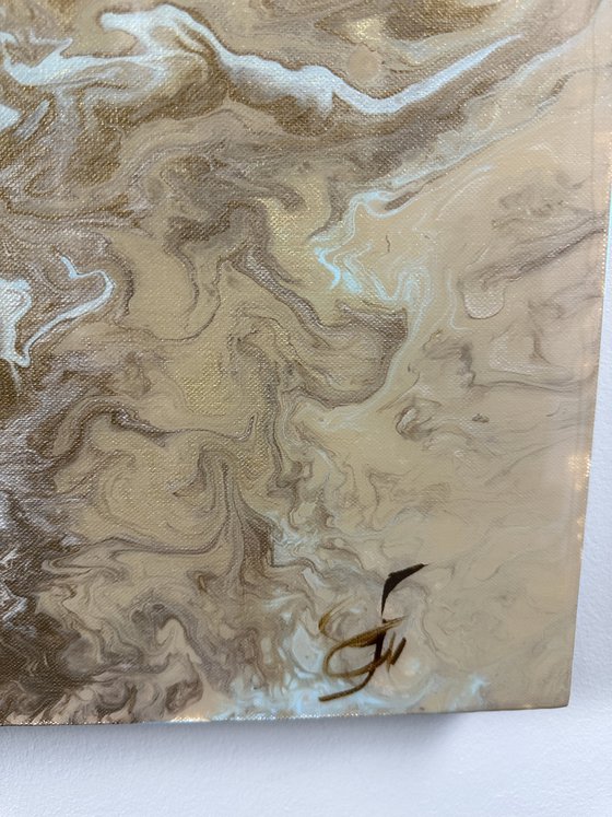 Sahara - Gold Blue Desert Abstract.