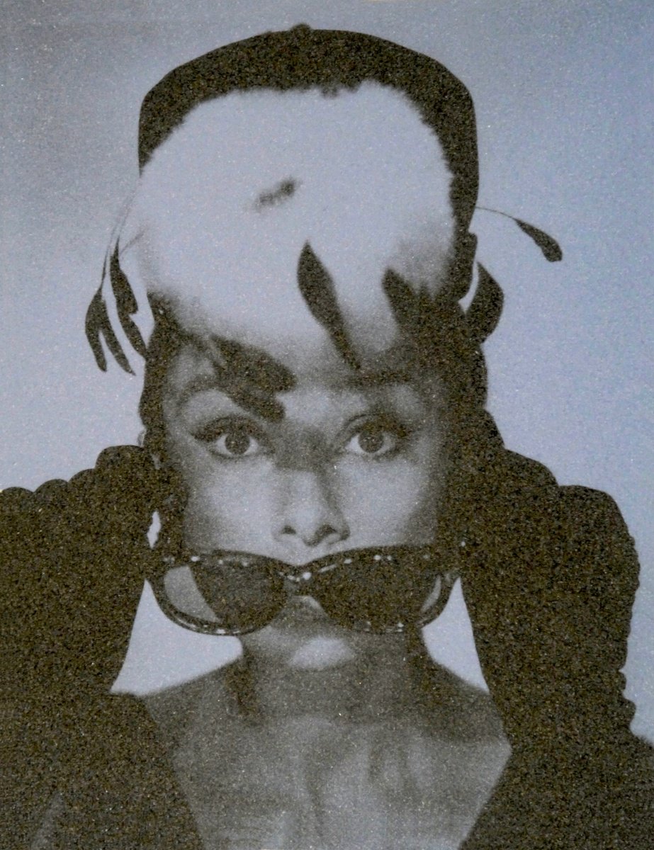 Urban And Pop Portrait Screenprint By David Studwell, 23 X 29, Audrey Hepburn-Blue, Original Artwork