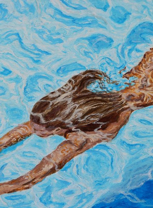Bathing alone, 70*40 by Dmytro Yeromenko
