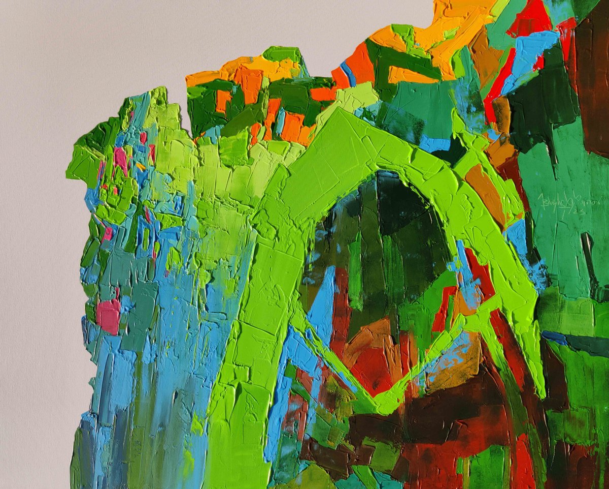 Impressionistic Landscape Acrylic Painting By Abhishek Kumar, 66 X 54, Mystery Of God 9, Original Artwork