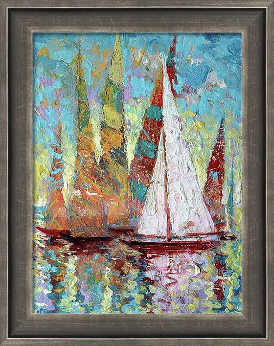 Departure of Sailboats to the Sea.