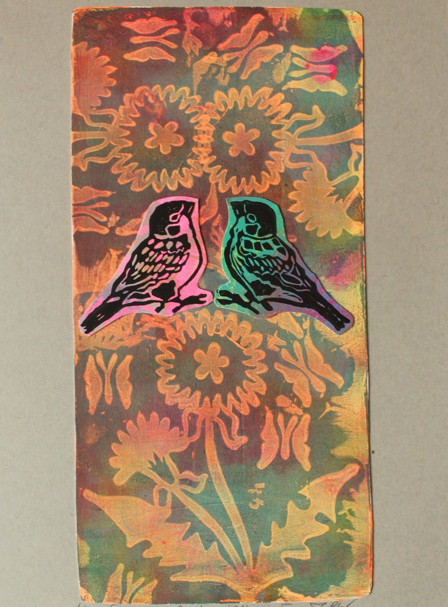 Graphic Limited Edition Print , Sparrows &Amp; Dandelions Ii By Joanna Plenzler, 9 X 12, Artwork For Sale On Artfinder