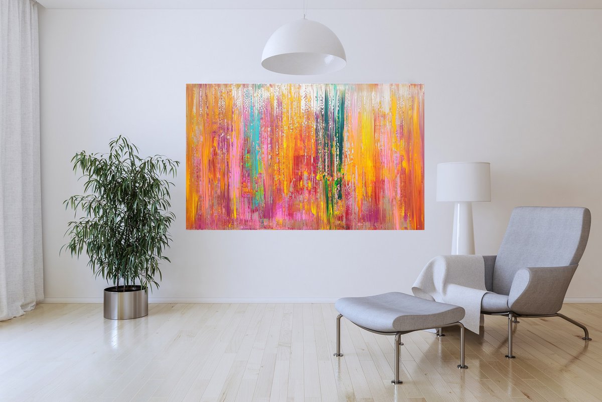 April Showers - colorful abstract painting by Ivana Olbricht