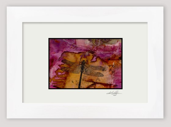 Dragonfly 55 - Small abstract collage painting by Kathy Morton Stanion