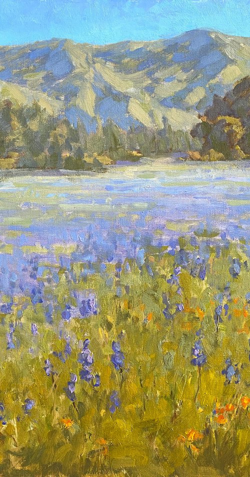 Lupine Field Mosaic Landscape by Tatyana Fogarty