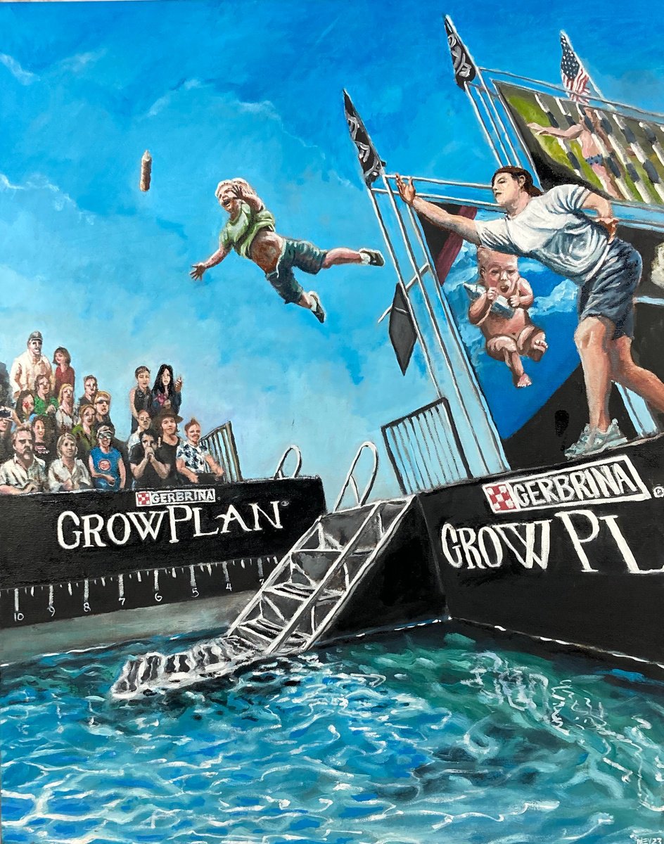 Expressive Oil Painting , Bottle Toss By Michael E. Voss, 24 X 30, Artwork For Sale On Artfinder