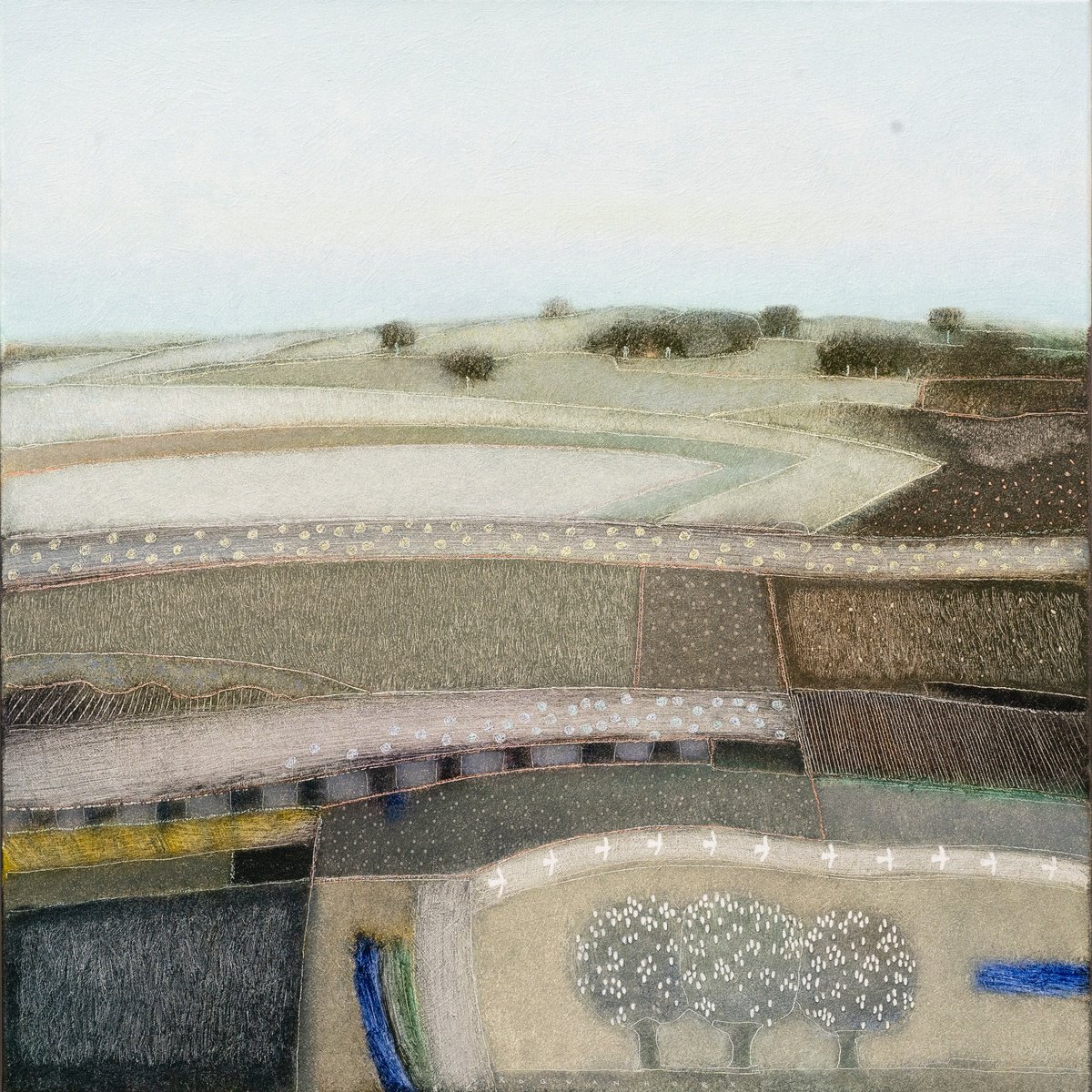 Landscape Oil Painting By Rob Van Hoek, 37 X 37", Never Fade Away, Original Artwork