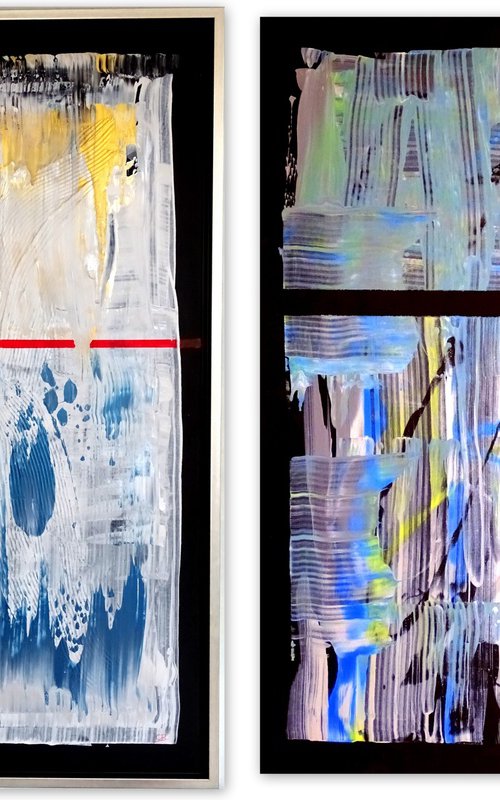 Blue connection diptych by CB.