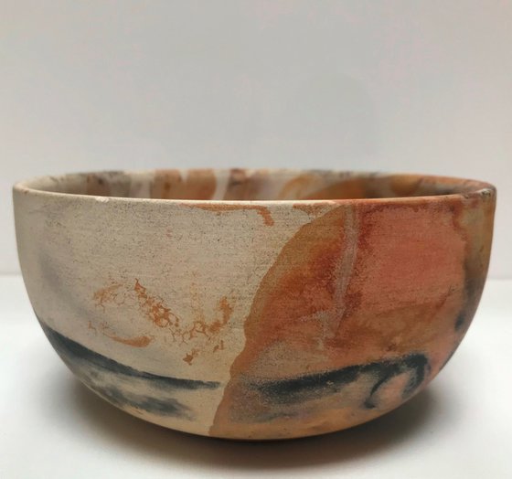 Painted By Fire V  Pit Fired Bowl