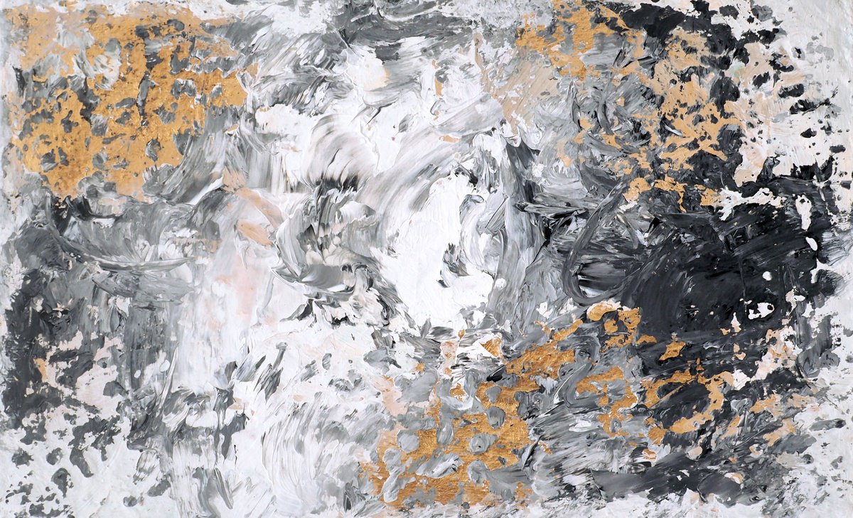 Abstract Landscape Acrylic Painting By Davina Nicholas, 18 X 11, Tundra, Original Artwork