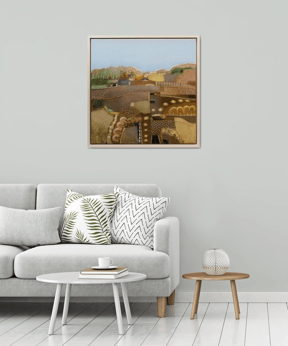 A cloudless blue sky