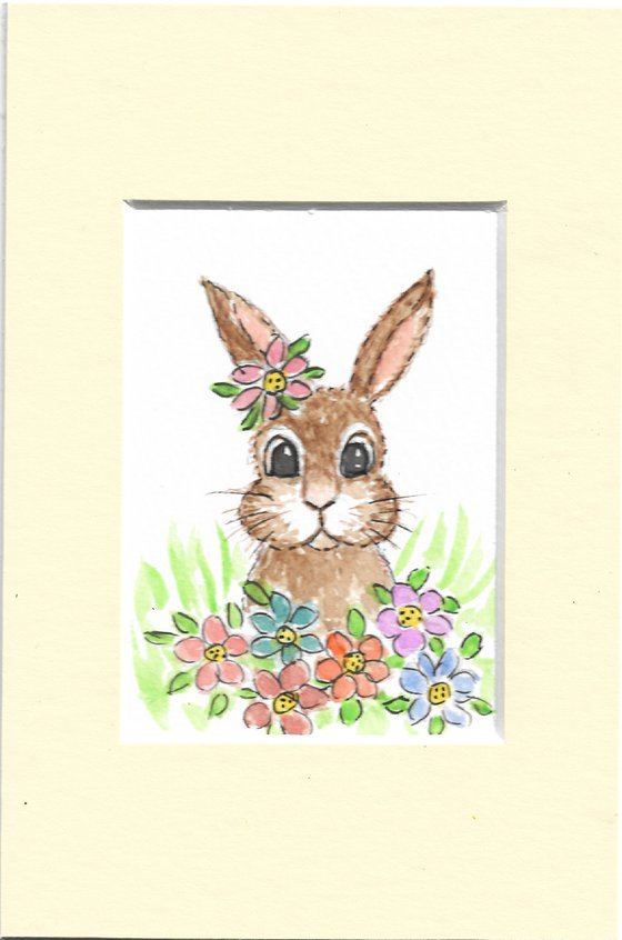 Bunny with Flowers