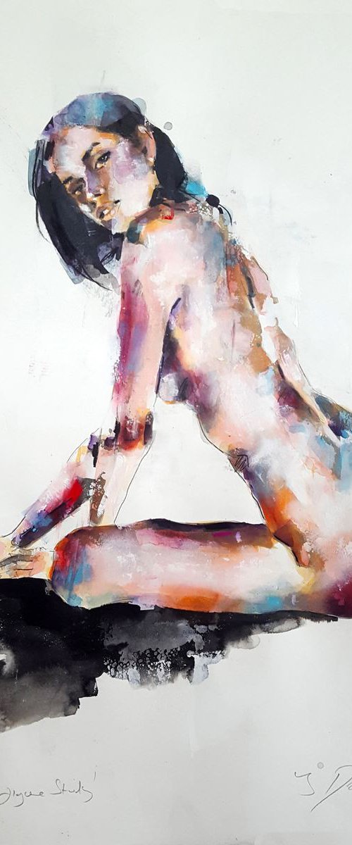 5-4-18 figure study by Thomas Donaldson