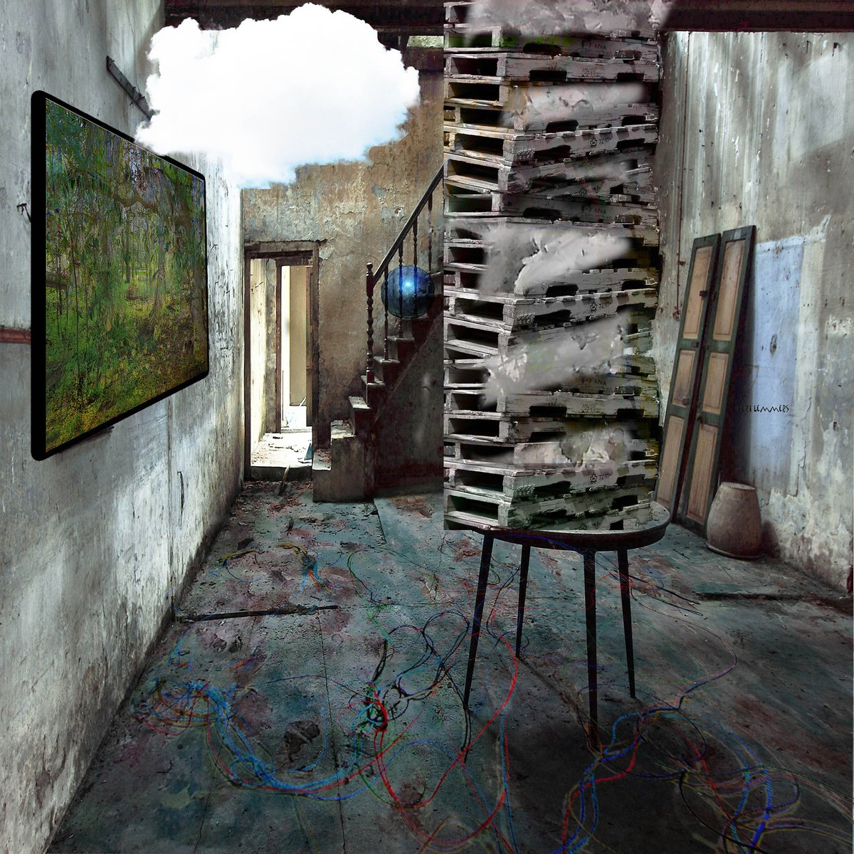 Impressionistic Still Life Photograph By Geert Lemmers Fpa, 31 X 31, Inside With Cloud., Original Artwork