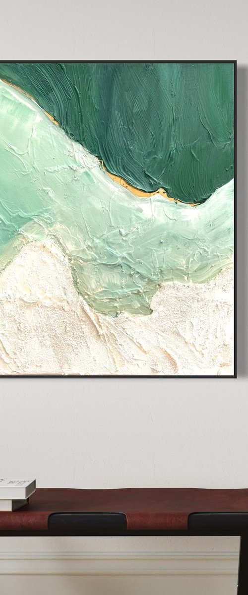 Whitsundays Green Tide 90x90 FLASHSALE by Marie Antuanelle