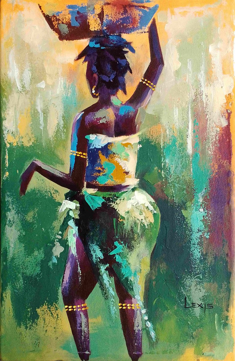 Bearer Of Abundance, Beauty Queen By Alex Mensah, 13 X 20, Artwork For Sale On Artfinder