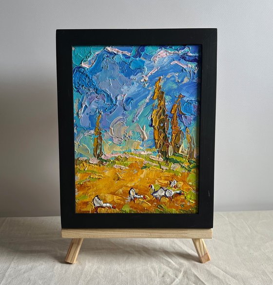 Geese in the autumn steppes