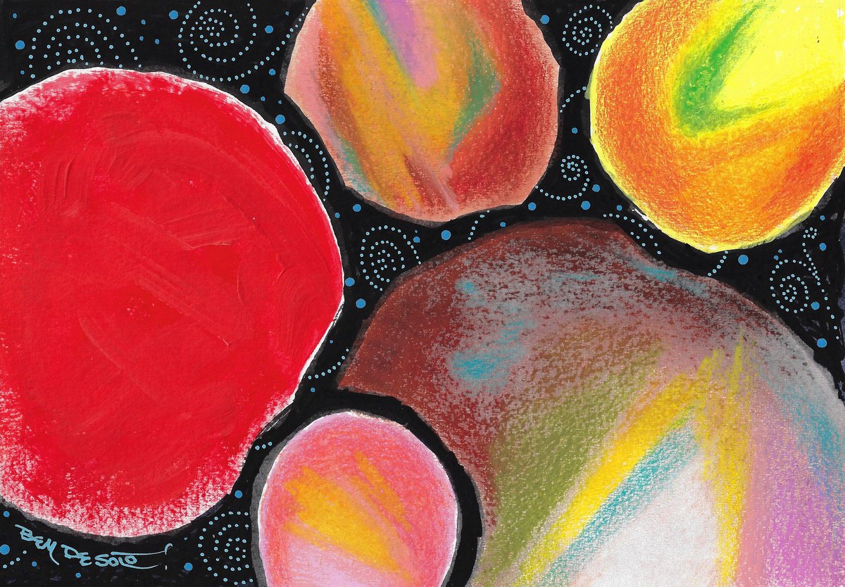 Abstract Painting By Ben De Soto, 10 X 7, Outer Limits, Original Artwork