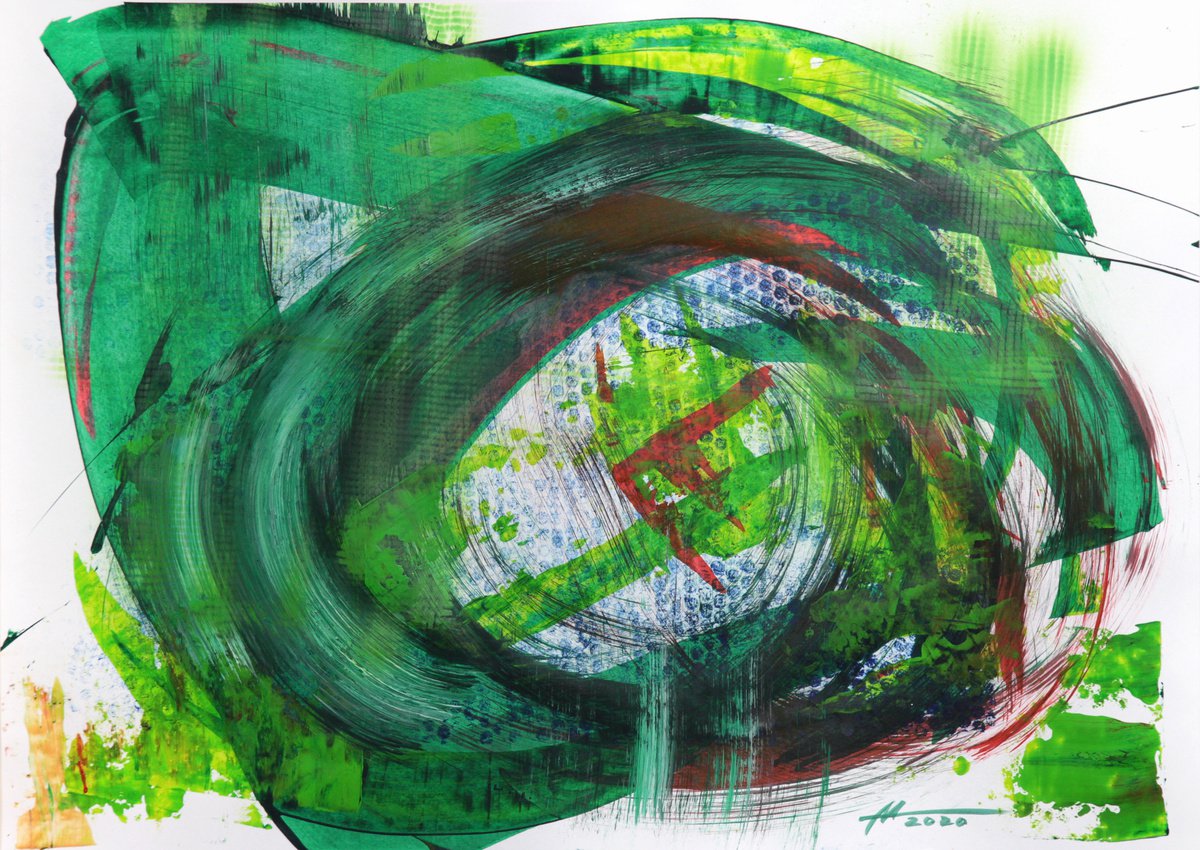 Abstract Acrylic Painting By Anatoliy Menkiv, 33 X 24, #21 Metaphysics Series, Original Artwork