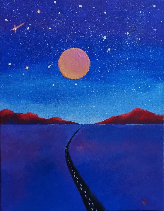 Night walk. New painting
