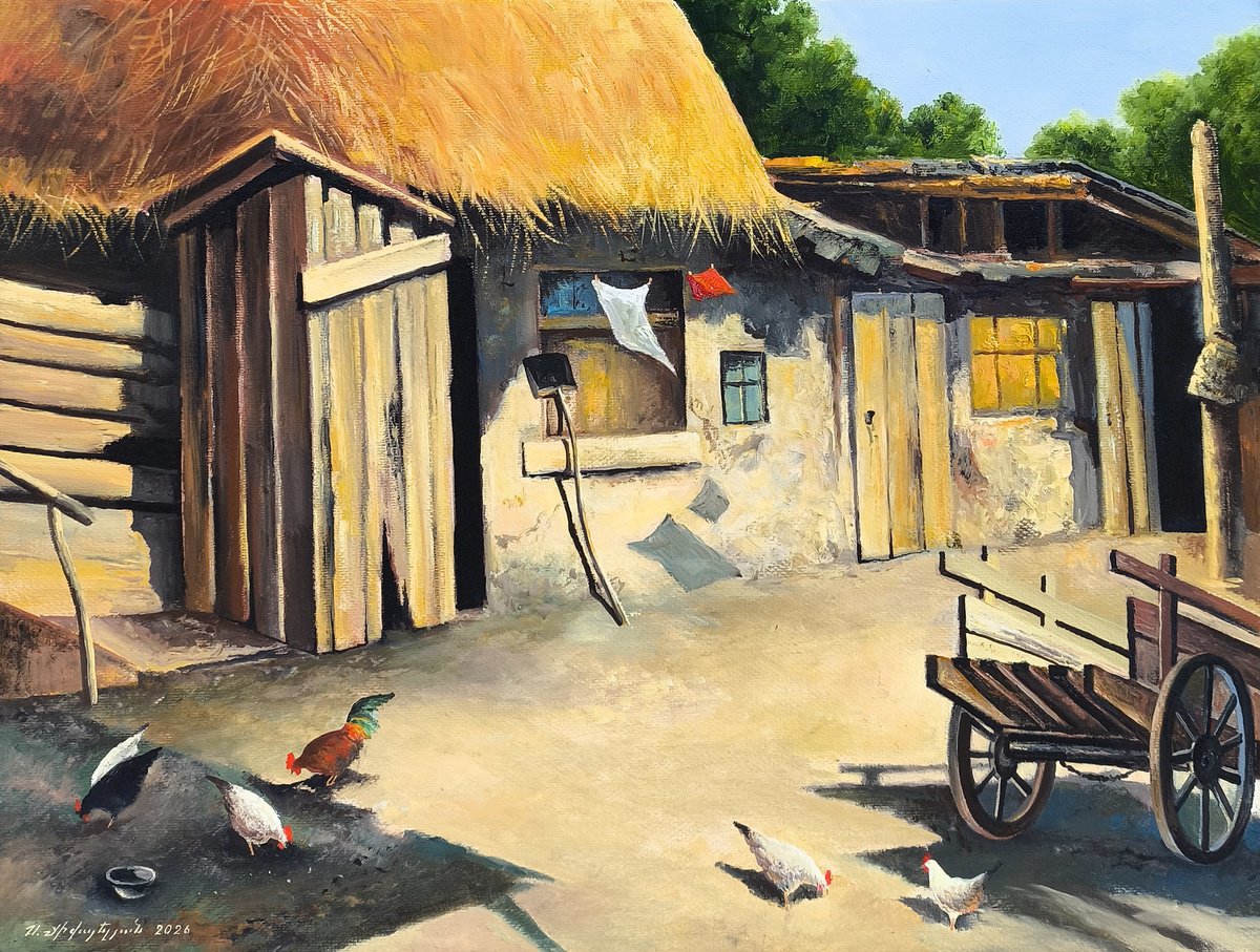 The Old Farmyard By Sergei Miqaielyan, 16 X 12, Artwork For Sale On Artfinder