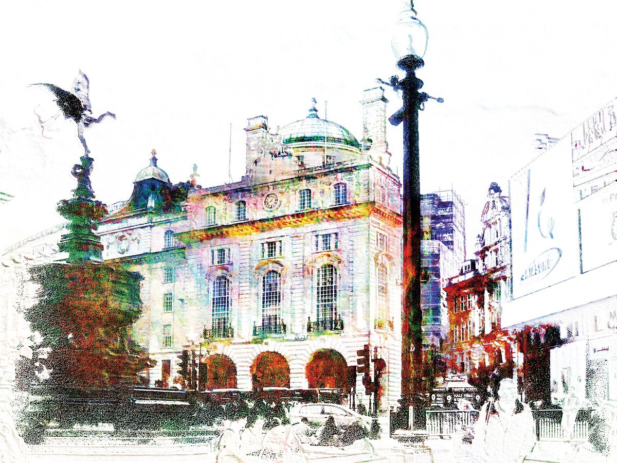 Colores, Picadilly Circus/XL large original artwork by Javier Diaz