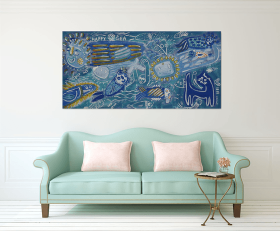 HAPPY SEA (in a cat´s dream) 100x205cm