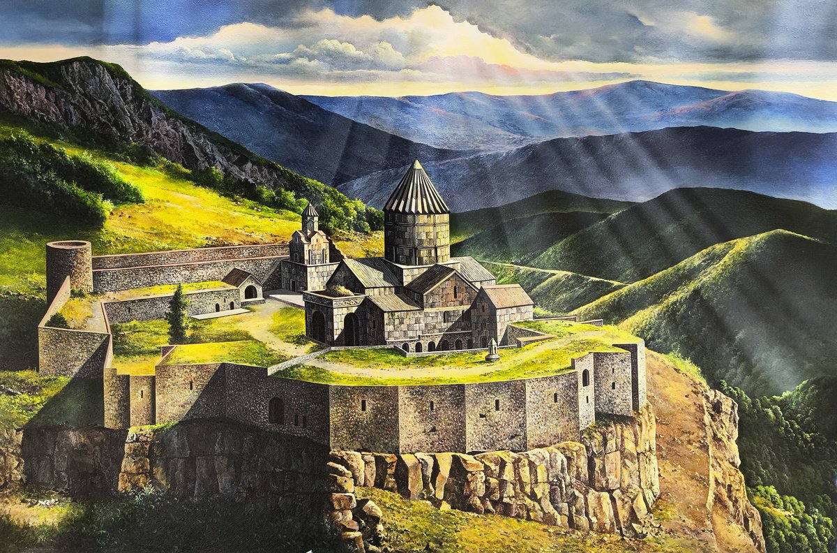 Photorealistic Oil Painting , Tatev Monastery By Sergei Miqaielyan, 35 X 24, Artwork For Sale On Artfinder