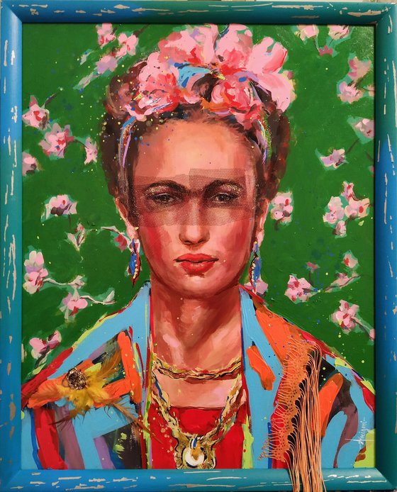 Frida Kahlo-  Painting on wood