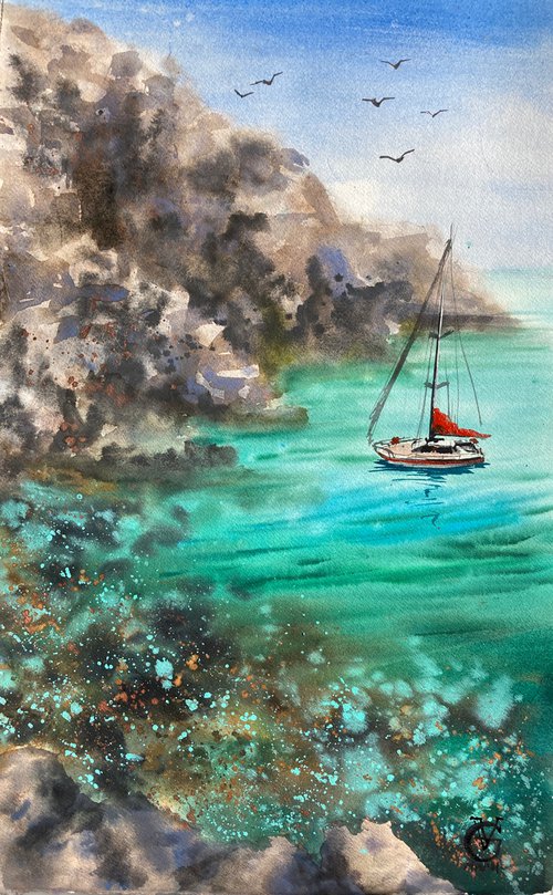 Azure Sea by Valeria Golovenkina