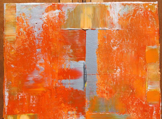 Abstract Orange Peach Silver Patterns II