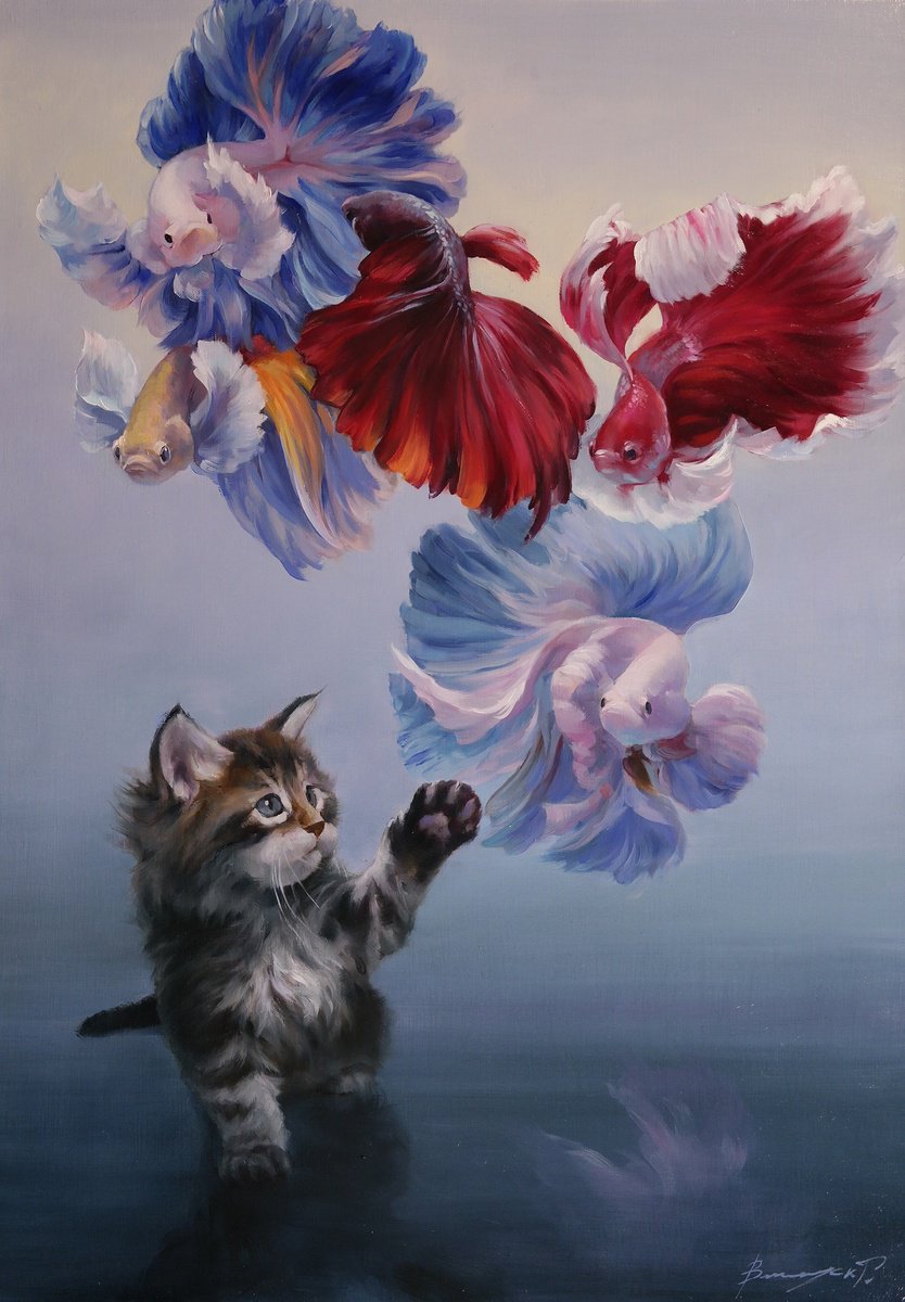 Surrealistic Oil Painting , A Moment Of Enthusiasm By Gennady Vylusk, 20 X 28, Artwork For Sale On Artfinder