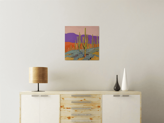 Saguaros. Desert Evening