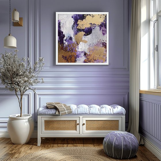 Purple Gold Abstract Canvas