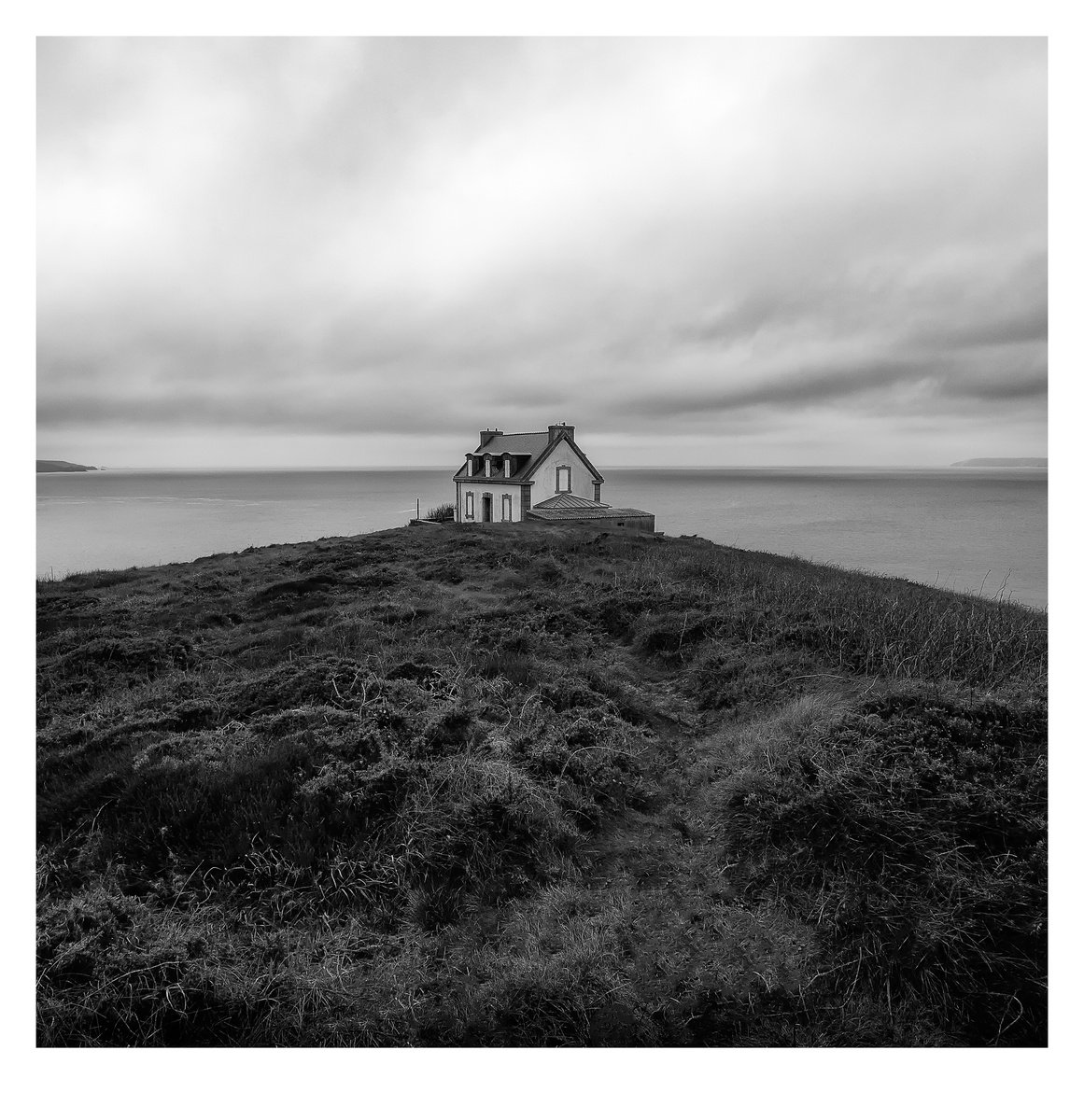 Photorealistic Landscape Photograph By Maurizio Landriscina, 16 X 16", The Lighthouse In Bretagne, Original Artwork