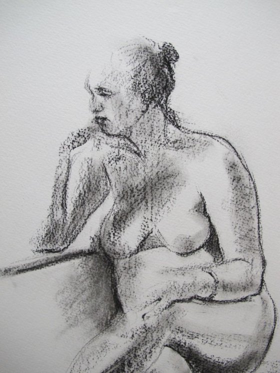 seated female nudes